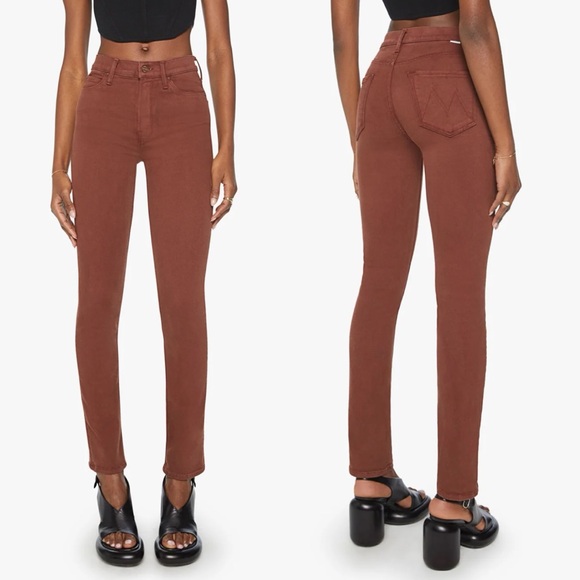 MOTHER Jeans The Mid Rise Dazzler Skimp Brown Stretch Fudgesickle Wash SZ 33 NWT - Picture 1 of 11